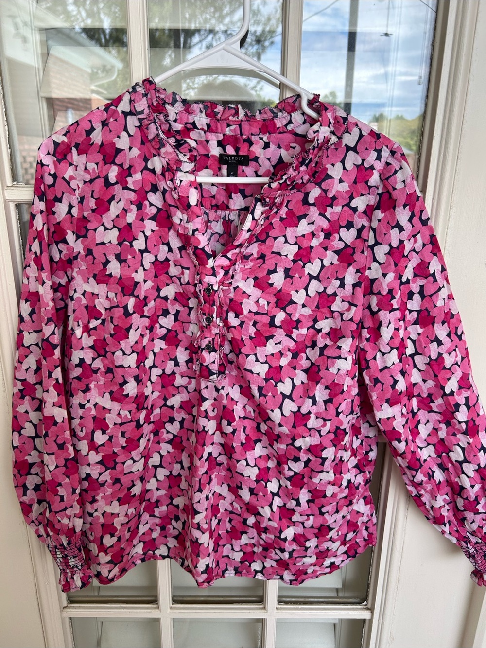 Talbots Blouse with Hearts